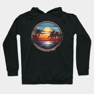 Minimalist Beach In Sunset Design. Hoodie